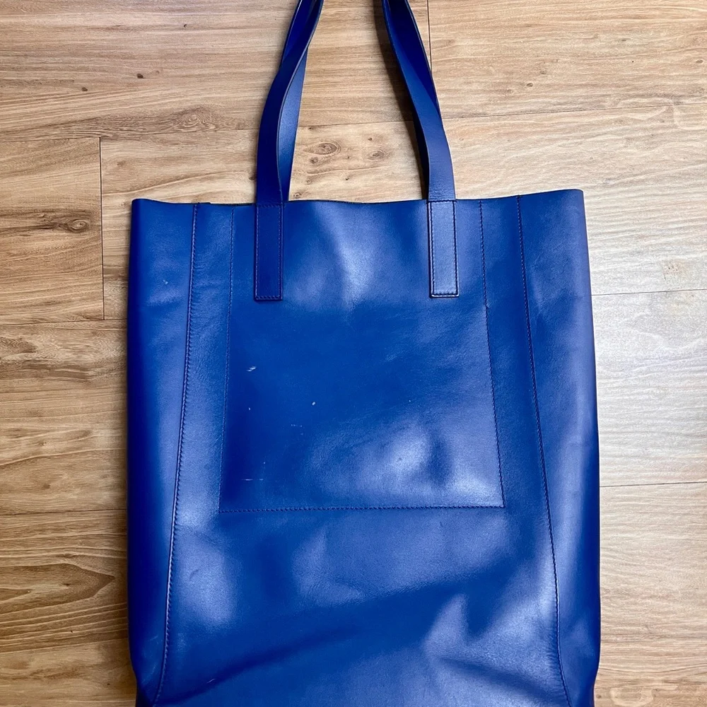 Everlane Blue Leather Tote Bag